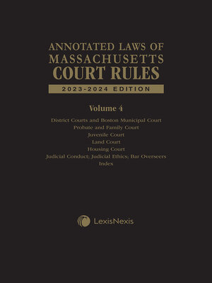 cover image of Annotated Laws of Massachusetts Court Rules